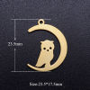 Picture of Stainless Steel Halloween Charms Multicolor Half Moon Owl 23.5mm x 17.5mm