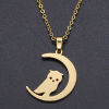 Picture of Stainless Steel Halloween Charms Multicolor Half Moon Owl 23.5mm x 17.5mm