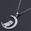 Picture of Stainless Steel Halloween Charms Multicolor Half Moon Owl 23.5mm x 17.5mm