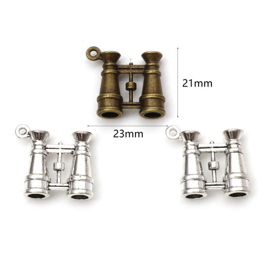 Picture of Zinc Based Alloy Travel Charms Multicolor Telescope 3D 23mm x 21mm