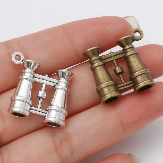 Picture of Zinc Based Alloy Travel Charms Multicolor Telescope 3D 23mm x 21mm