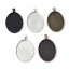 Picture of Zinc Based Alloy Cabochon Settings Pendants Oval Multicolor (Fits 40mmx30mm) 5.1cm x 3.3cm