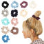 Picture of Velvet Simple Ponytail Holder Hair Ties Band Scrunchies Stripe Elastic 9cm Dia.