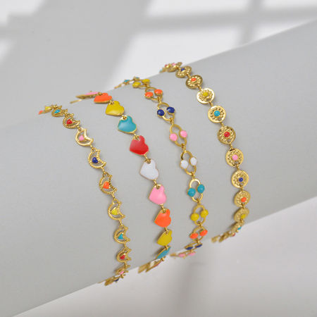 304 Edelstahl Stilvoll Schmuckkette Kette Armband Vergoldet Bunt 1 Strang