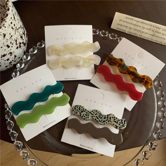 Picture of Acetic Acid Resin Acetate Acrylic Acetimar Marble Hair Clips Wave Multicolor