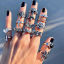 Imagen de Retro No Ajustable Anillos Plata Antigua Cruz Cráneo 18mm (US Size 7.75) - 17mm (US size 6.5), 1 Unidad