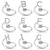 シンプル オープンタイプ 調整可能 リング 指輪 レター 多色 文字 " A-Z " 透明ラインストーン 18mm (日本サイズ約15.5号)、 1 個 の画像