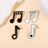 Picture of Simple Pin Brooches Musical Note Black & White Enamel 2.3cm x 1.2cm