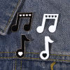 Picture of Simple Pin Brooches Musical Note Black & White Enamel 2.3cm x 1.2cm