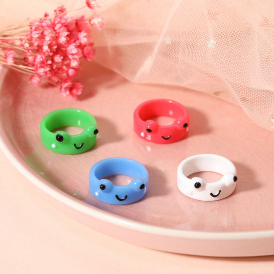 Picture of Resin Cute Unadjustable Rings Multicolor Animal