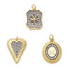 Picture of Brass Micro Pave Gold Plated Black Clear Cubic Zirconia