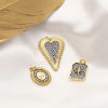 Picture of Brass Micro Pave Gold Plated Black Clear Cubic Zirconia
