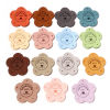 Picture of PU Leather Label Tags Flower Multicolor " Handmade " 3.5cm x 3.5cm
