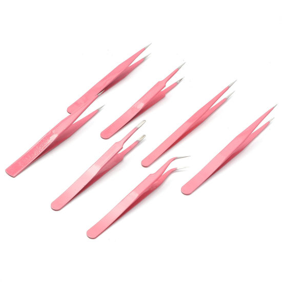 Picture of Stainless Steel Tweezers Pink Painted