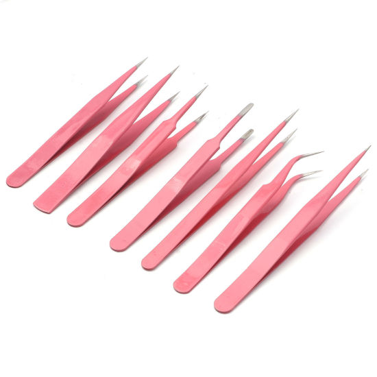 Picture of Stainless Steel Tweezers Pink Painted