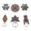 Imagen de Zamak Étnico Colgantes Plata Antigua Multicolor Esmalte 2 Unidades