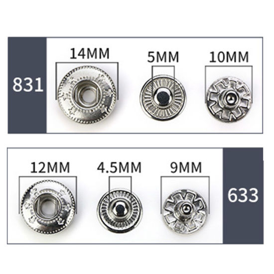 Bild von Legierung Metall Druckknöpfe nähfrei Spritzlackierung 15mm D., 10 Stück