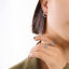 Picture of 304 Stainless Steel Ear Post Stud Earrings Multicolor C Shape Beaded 35mm Dia.