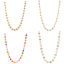 Picture of 304 Stainless Steel Stylish Necklace Gold Plated Multicolor Enamel 35cm(13 6/8") long