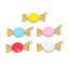Image de Breloques en 304 Acier Inoxydable Bonbon Doré Multicolore Émail 25mm x 12mm , 2 Pcs