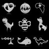Picture of 304 Stainless Steel Charms Silver Tone Map Animal