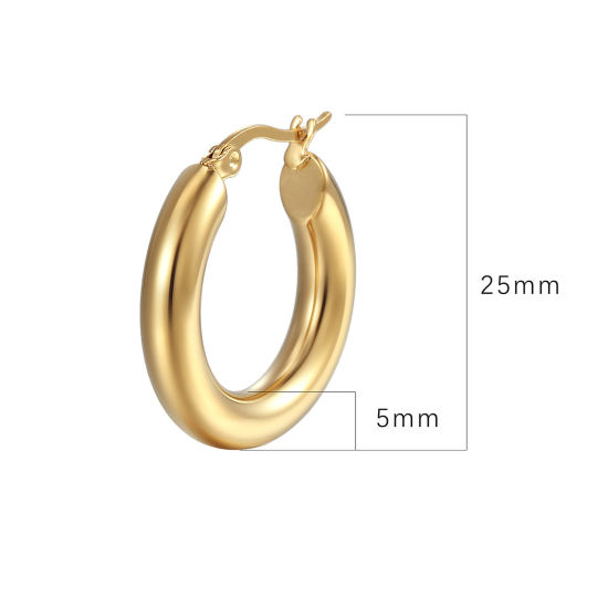 Picture of 304 Stainless Steel Stylish Hoop Earrings Multicolor Round