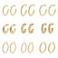 Image de Boucles d'Oreilles Créole Anneaux en 304 Acier Inoxydable Élégant Multicolore Forme de C 1 Paire