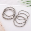 Picture of 304 Stainless Steel Stylish Dainty Bracelets Delicate Bracelets Beaded Bracelet Gold Plated Elastic 18cm(7 1/8") long