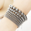 Picture of 304 Stainless Steel Stylish Dainty Bracelets Delicate Bracelets Beaded Bracelet Gold Plated Elastic 18cm(7 1/8") long