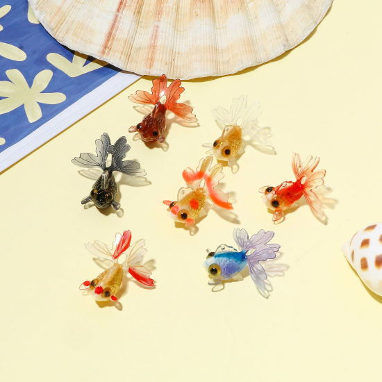 Picture of Resin 3D Charms Goldfish Multicolor 29mm x 26mm