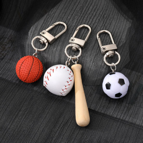 Picture of Resin Sport Keychain & Keyring Silver Tone