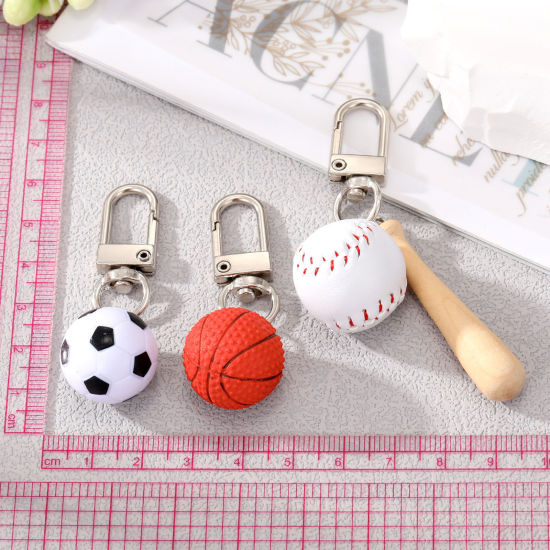 Picture of Resin Sport Keychain & Keyring Silver Tone