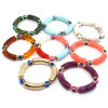 Picture of Resin Religious Dainty Bracelets Delicate Bracelets Beaded Bracelet Multicolor Curved Tube Evil Eye Elastic 7cm Dia