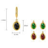 Picture of Ins Style 14K Real Gold Plated Multicolor Titanium Steel Oval Hoop Earrings 2.5cm, 1 Pair