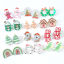 Image de Boucles d'Oreilles Puces Noël en Acrylique Argent Mat Multicolore Père de Noël 1 Paire