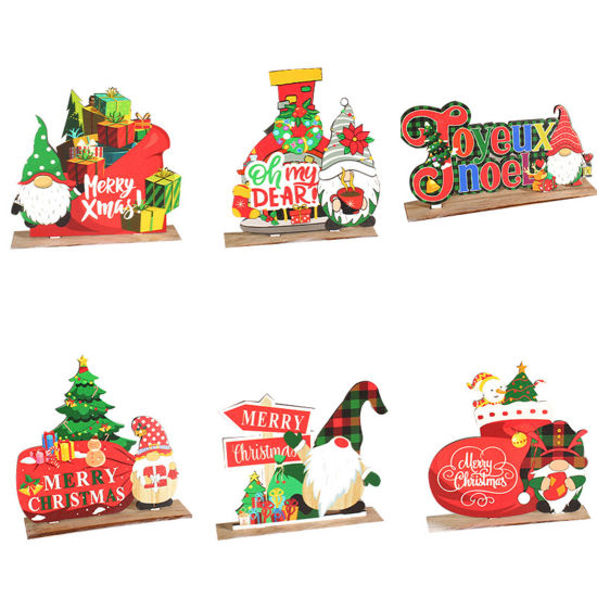 Picture of Wood Craft Ornaments Decorations Christmas Faceless Gnome Elf