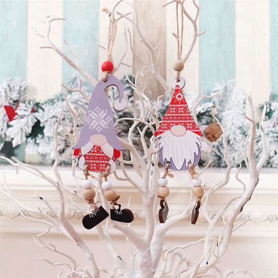Picture of Wood Christmas Hanging Decoration Faceless Gnome Elf