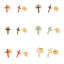 Picture of 316 Stainless Steel Religious Ear Post Stud Earrings Gold Plated Multicolor Glitter Cross Enamel 9.7mm x 6.6mm