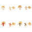 Bild von 316 Edelstahl Stilvoll Ohrring Ohrstecker Vergoldet Bunt Flugzeug Emaille 8mm x 6mm, Drahtstärke: (21 gauge), 1 Paar