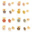 Immagine di 316 Acciaio inossidabile Elegante Orecchini a Perno Oro Placcato Multicolore Fiore Smalto 6.5mm Dia., Posta / Filo Dimensione: (21 misura), 1 Paio