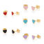 Immagine di 316 Acciaio inossidabile San Valentino Orecchini a Perno Oro Placcato Multicolore Cuore Smalto 6.4mm x 5.6mm, Posta / Filo Dimensione: (21 misura), 1 Paio
