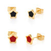 Picture of 316 Stainless Steel Stylish Ear Post Stud Earrings Gold Plated Multicolor Pentagram Star Enamel 6.5mm Dia.
