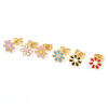 Image de Boucles d'Oreilles Puces en 316 Acier Inoxydable Élégant Doré Multicolore Paillette Fleur Émail 6mm Dia., Epaisseur de Fil: (21 gauge), 1 Paire