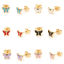Picture of 316 Stainless Steel Insect Ear Post Stud Earrings Gold Plated Multicolor Butterfly Animal Enamel 7.4mm x 5.5mm