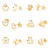 Picture of 316 Stainless Steel Stylish Ear Post Stud Earrings Gold Plated Clear Rhinestone
