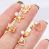 Picture of 316 Stainless Steel Stylish Ear Post Stud Earrings Gold Plated Clear Rhinestone