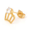 Picture of 316 Stainless Steel Stylish Ear Post Stud Earrings Gold Plated Clear Rhinestone