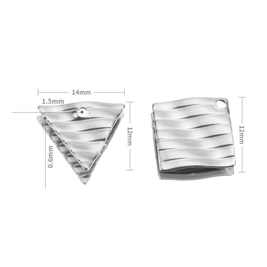 Изображение 304 Нержавеющая Сталь Подвески геометрический Разноцветный С Полосами скрученный 10 ШТ