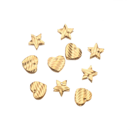 Picture of 304 Stainless Steel Charms Multicolor Geometric Stripe Twisted