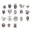 Image de Perles en 304 Acier Inoxydable Argent Vieilli 1 Pièce